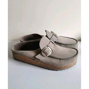 BIRKENSTOCK Buckley Natural Leather Clogs Gray EU 37 Womens 7